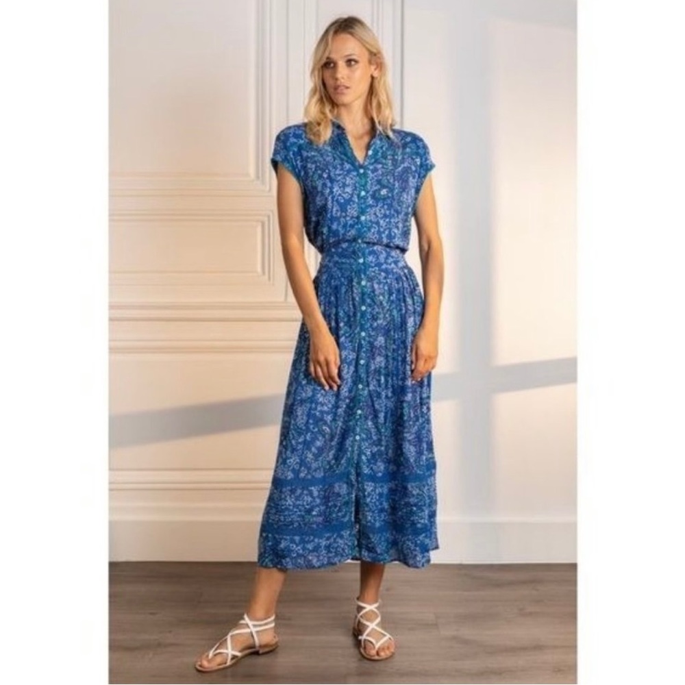 POUPETTE ST BARTH Margo Midi Dress - Blue Parrot Batik